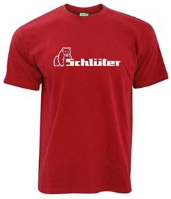 Schlüter T-Shirt Herrenshirt Kurzarm Rundkragen Brustdruck | Rot | Größe M von Schlüter