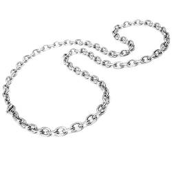 Schmuck-Checker 316L Edelstahl Ankerkette silber Facettenschliff Herren Halskette Männer Kette 7mm 60cm Geschenk von Schmuck-Checker