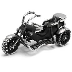 Schmuck-Checker Boom Trike Anhänger aus 316L Edelstahl mit Panzerkette Halskette Bikerschmuck detailliert Männer Herren Schmuck Geschenk Chopper Bike Deko von Schmuck-Checker