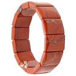 Armband Armschmuck Blutjaspis Rot-Jaspis B: 20mm braun dehnbar endlos unisex von Schmuck-Krone - Edelsteinschmuck