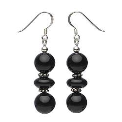 Ohrringe Ohrhänger aus echtem Onyx & 925 Silber schwarz Ohrschmuck Damen von Schmuck-Krone - Edelsteinschmuck