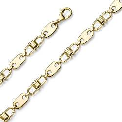11mm Platte-Steigbügel Kette Collier Halskette aus 585 Gold Gelbgold massiv 60cm von Schmuck Krone