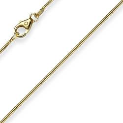 1mm Kette Collier Schlangenkette aus 585 Gold Gelbgold 55cm Damen Goldkette von Schmuck Krone