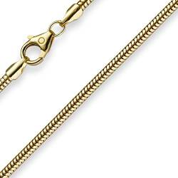 2,5mm Kette Collier Schlangenkette aus 585 Gold Gelbgold 55cm Damen Goldkette von Schmuck Krone
