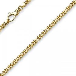 3mm Kette Halskette Königskette aus 750 Gold Gelbgold 55cm Unisex Goldkette von Schmuck Krone