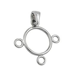 Anhänger mit 3 Ösen für Charms Einhänger 925 Silber Sterlingsilber rund Damen von Schmuck Krone