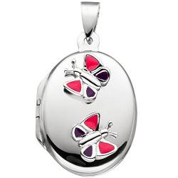 Medaillon Kinderamulett Anhänger zum öffnen Schmetterling rosa pink 925 Silber von Schmuck Krone