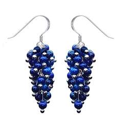 Ohrringe Ohrhänger aus Lapis-Lazuli & 925 Silber blau Trauben Ohrschmuck für Damen von Schmuck Krone