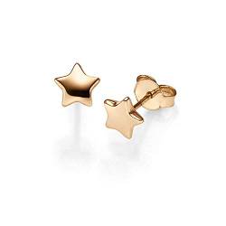Paar Ohrringe Ohrstecker Sterne 7mm aus 585 Gold Rotgold Ohrschmuck glänzend von Schmuck Krone