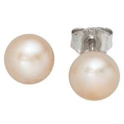 Paar Stecker Ohrschmuck Ohrstecker 7-7,5mm rosé Perlen 925 Silber Damen von Schmuck Krone