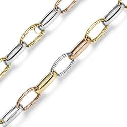 Schmuck Krone 14mm breite Phantasie Kette Halskette Collier aus 585 Gold gelb/rot/weiß 50cm von Schmuck Krone
