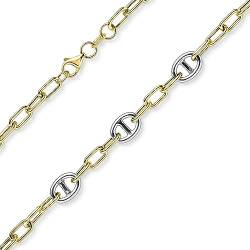 Schmuck Krone 4mm Armband Phantasiekette aus 585 Gold gelb/weiß 19cm Zwischenteile 6mm von Schmuck Krone