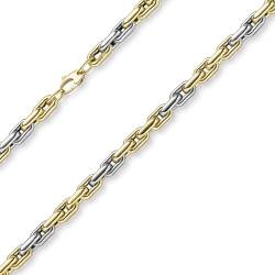 Schmuck Krone 6,5mm Phantasie Kette Halskette Collier aus 585 Gold gelb/weiß bicolor 45cm von Schmuck Krone