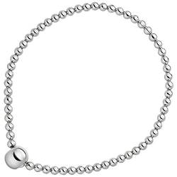 Schmuck Krone Armband aus 925 Silber Kugelarmband Silberarmband endlos elastisch dehnbar von Schmuck Krone