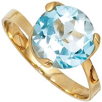 Schmuck Krone Fingerring Damen Ring Damenring Topas Blautopas hellblau 585 Gold Gelbgold Fingerschmuck, Gold 585 von Schmuck Krone