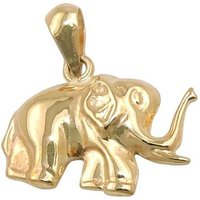 Schmuck Krone Kettenanhänger Anhänger Elefant 15x12mm aus 9Kt 375 Gold Gelbgold Elefant, Gold 375 von Schmuck Krone