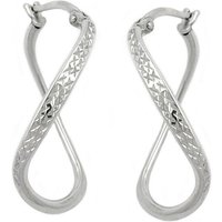 Schmuck Krone Paar Creolen Ohrringe Creole Creolen Möbius Band oval gedreht 925 Silber Damen, Silber 925 von Schmuck Krone