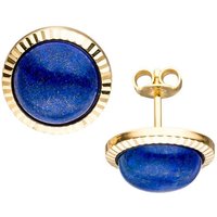 Schmuck Krone Paar Ohrstecker Paar Ohrstecker mit Lapis-Lazuli blau Halbkugel 333 Gold Gelbgold Ohrschmuck, Gold 333 von Schmuck Krone