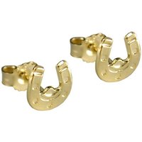 Schmuck Krone Paar Ohrstecker Paar Stecker Ohrstecker Hufeisen aus 375 Gold Gelbgold Goldohrstecker Damen, Gold 375 von Schmuck Krone