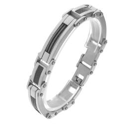 Schmuck-Pur Edelstahl Herren Armband mit Drahtseil und Carbon-Inlay Famous von Schmuck-Pur by Cadenis