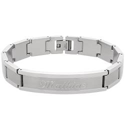 Schmuck-Pur Massives Edelstahl Herren-Armband mit Wunsch-Gravur von Schmuck-Pur by Cadenis