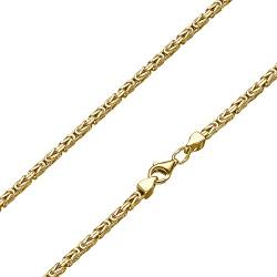 SchmuckForever Vergoldete 2,2mm Königskette 925 Silber massiv - Länge Wählbar - Vergoldet - Collier Halskette oder Armband (50) von SchmuckForever