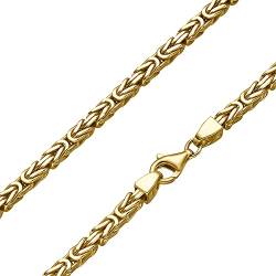 SchmuckForever Vergoldete 4mm Königskette 925 Silber massiv - Länge Wählbar - Gold Vergoldet - Collier Halskette oder Armband (21) von SchmuckForever
