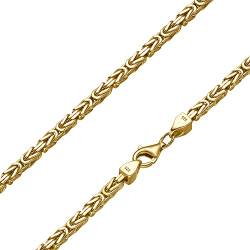 SchmuckForever Vergoldete Königskette 3mm 925 Silber massiv - Länge Wählbar - Vergoldet - Collier Halskette oder Armband (22) von SchmuckForever