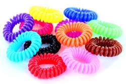 10 Telefonkabel Haargummis, elastisch, Kinderhaargummi, Haarschmuck, Spiralgummi, viele Farben (Gemischt) von Schnoschi