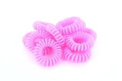 10 Telefonkabel Haargummis, elastisch, Kinderhaargummi, Haarschmuck, Spiralgummi,viele Farben (Rosa) von Schnoschi