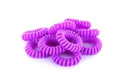 10 Telefonkabel Haargummis, elastisch, Kinderhaargummi, Haarschmuck, Spiralgummi,viele Farben (Violett) von Schnoschi