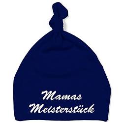 Schnoschi Babymütze in blau mit Mamas Meisterstück hochwertig Bestickt/gestickt von Schnoschi