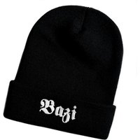 Schnoschi Strickmütze Wintermütze Bazi (Beanie Mütze) bestickt Spruch Streetwear Unisex mit breitem Umschlag von Schnoschi