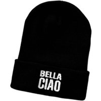 Schnoschi Strickmütze Wintermütze Bella Ciao (unisex) bestickt Statement Spruch Streetwear mit breitem Umschlag von Schnoschi