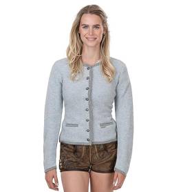 Damen Trachten Strickjacke blau/grau – Elegante & taillierte Dirndl-Jacke/Trachtenjacke aus Wolle Jana (36) von Schöneberger Trachten Couture