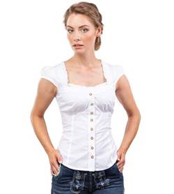 Damen Trachtenbluse - Schöneberger Trachten taillierter und eleganter Schnitt Trachten Bluse Alpmühl (32, Weiss) von Schöneberger Trachten Couture