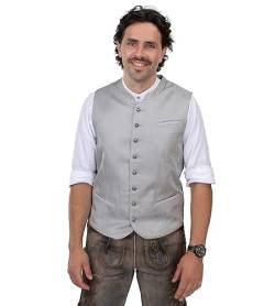 Herren Trachtenweste aus Jaquard in grau | Lederhosen Herrenweste mit Stehkragen | edle Trachten-Weste-Gilet Jona (48) von Schöneberger Trachten Couture