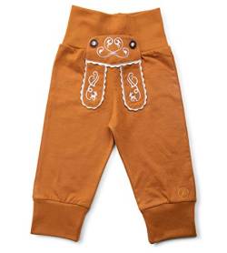 Schöneberger Trachten Couture Baby Stoffhose im Lederhosen Design – Babyhose mit elastischem Bund – Mädchen Pumphose Kinderhose REH (74/80, Hellbraun) von Schöneberger Trachten Couture