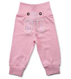 Schöneberger Trachten Couture Baby Stoffhose im Lederhosen Design – Babyhose mit elastischem Bund – Mädchen Pumphose Kinderhose REH (86/92, Rosa) von Schöneberger Trachten Couture