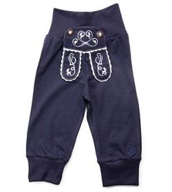 Schöneberger Trachten Couture Baby Stoffhose im Lederhosen Design – Babyhose mit elastischem Bund – Mädchen Pumphose Kinderhose REH (98/104, Dunkelblau) von Schöneberger Trachten Couture