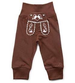 Schöneberger Trachten Couture Baby Stoffhose im Lederhosen Design – Babyhose mit elastischem Bund – Pumphose Kinderhose Bockkitz (110/116, Dunkelbraun) von Schöneberger Trachten Couture