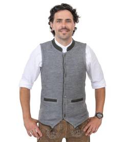 Schöneberger Trachten Couture Herren Strickweste – Trachten-Strick-Weste aus Wolle – Trachtenweste Grau/Dunkelgrün - Luka (XL) von Schöneberger Trachten Couture