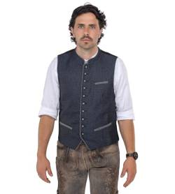 Schöneberger Trachten Herren Trachtenweste Lennard | Lederhosen Lodenweste Vintage Blau | Trachten-Weste-Gilet Lennard (46) von Schöneberger Trachten Couture