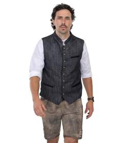 Schöneberger Trachten Herren Trachtenweste grau/anthrazit, klassische Lederhosen Lodenweste, Vintage Trachten-Weste-Gilet Thurgau (48) von Schöneberger Trachten Couture