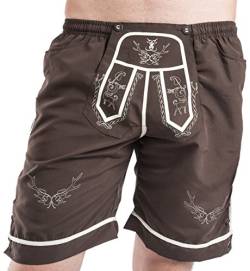 Trachten Badehose - Strandjäger - Badeshorts - Lederhose - Trachtenbadehose (M) Braun von Schöneberger Trachten Couture