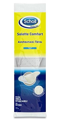 Scholl Pedorex Komfort-Einlegesohlen, atmungsaktive Latex-Einlegesohlen für den täglichen Gebrauch, Einheitsgröße, zuschneidbar, 1 Paar, weiß von Scholl
