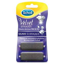 Scholl Velvet Smooth™ Wet&Dry Drehköpfe für Scholl Feilen mit Diamantsteinchen stark abrasieren tote Hauthaut und Hornhaut auf den Füßen trocken und nass 2 Stück von Scholl