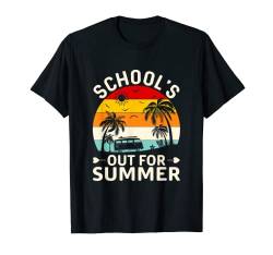 Last Day Schools Out For Summer Retro Palme Beach T-Shirt von Schools Out For Summer