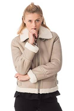 Schott NYC Damen LCW1257 Lederjacke, Lt.Beige, XS von Schott NYC