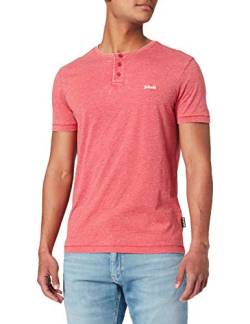 Schott NYC Herren Kurzärmeliges tunesischem Kragen T-Shirt, rot, XL von Schott NYC